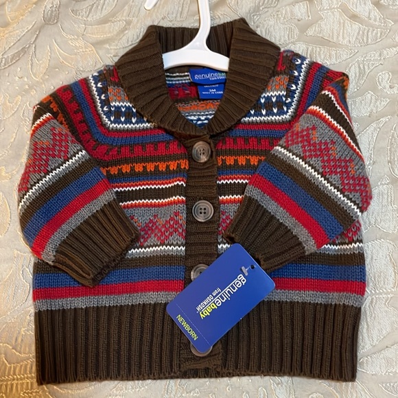 Genuine baby from OshKosh Newborn SZ 3M 100% Cotton Button Up Knit Sweater NWT - Picture 10 of 10